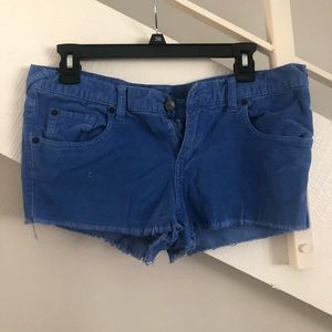 RVCA BLUE CORD JEAN SHORTS